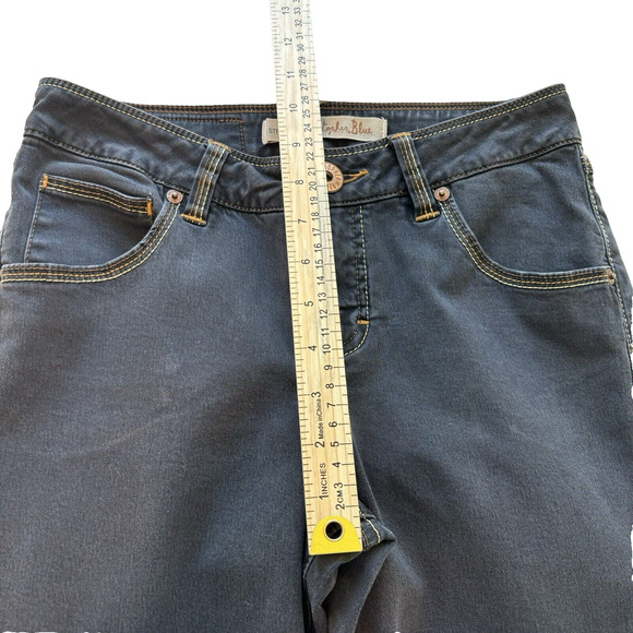 Christopher Blue Stretch Black Denim Cropped Straight Capris Women Size 8 - Picture 9 of 10